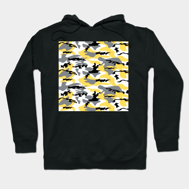 Black and Yellow Camo pattern Camouflage Hoodie by Tshirtstory